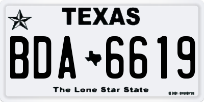 TX license plate BDA6619