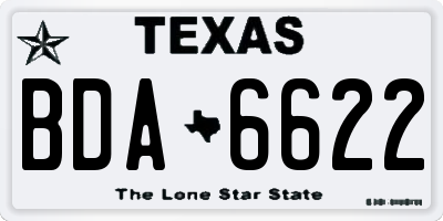 TX license plate BDA6622
