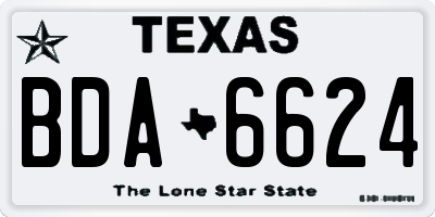 TX license plate BDA6624