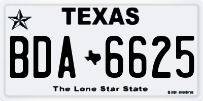 TX license plate BDA6625