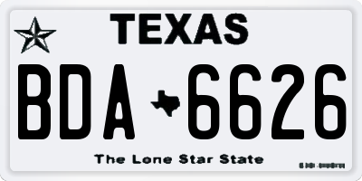 TX license plate BDA6626