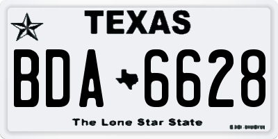 TX license plate BDA6628