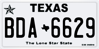 TX license plate BDA6629