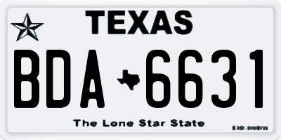 TX license plate BDA6631
