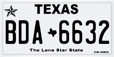 TX license plate BDA6632