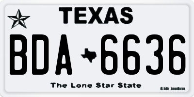 TX license plate BDA6636