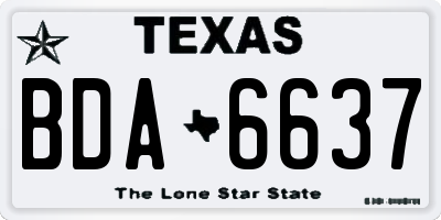 TX license plate BDA6637