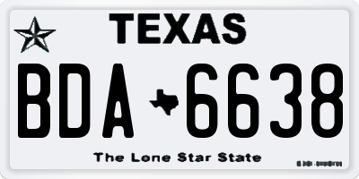 TX license plate BDA6638