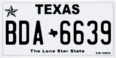 TX license plate BDA6639