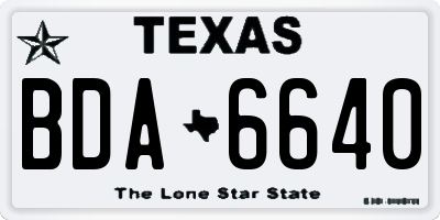 TX license plate BDA6640