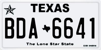 TX license plate BDA6641