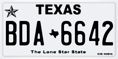 TX license plate BDA6642