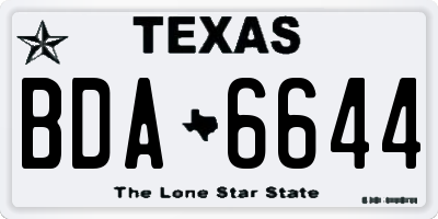TX license plate BDA6644