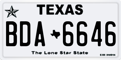 TX license plate BDA6646