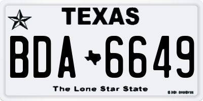 TX license plate BDA6649