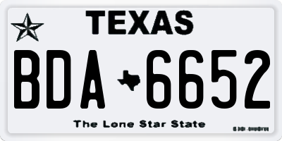 TX license plate BDA6652