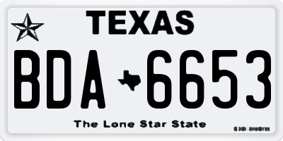 TX license plate BDA6653