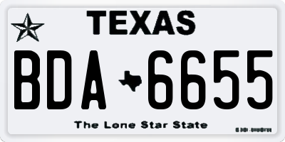 TX license plate BDA6655