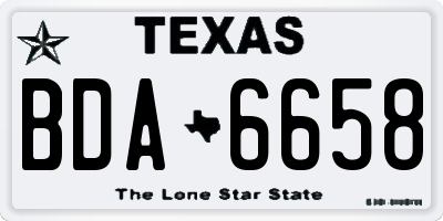 TX license plate BDA6658