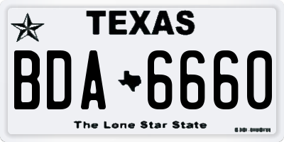 TX license plate BDA6660