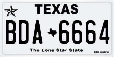 TX license plate BDA6664
