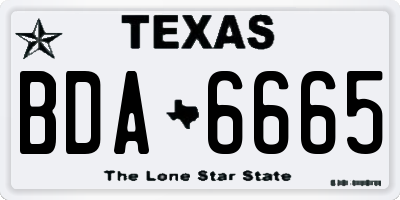 TX license plate BDA6665