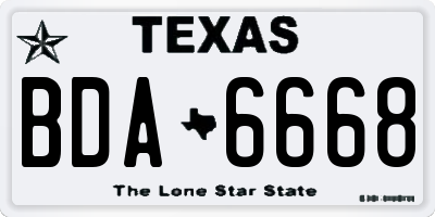 TX license plate BDA6668