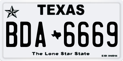 TX license plate BDA6669