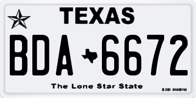 TX license plate BDA6672