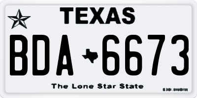 TX license plate BDA6673