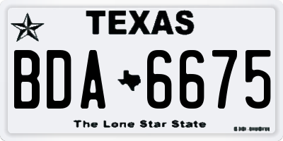 TX license plate BDA6675