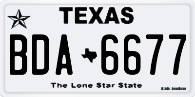 TX license plate BDA6677