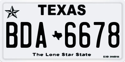 TX license plate BDA6678