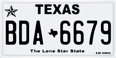 TX license plate BDA6679
