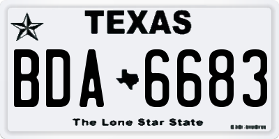 TX license plate BDA6683