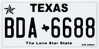 TX license plate BDA6688