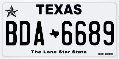 TX license plate BDA6689