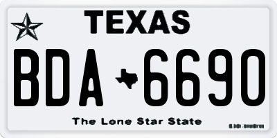 TX license plate BDA6690