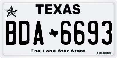 TX license plate BDA6693