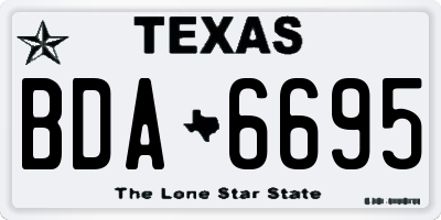 TX license plate BDA6695