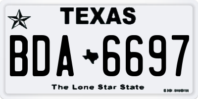 TX license plate BDA6697