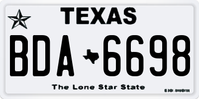 TX license plate BDA6698