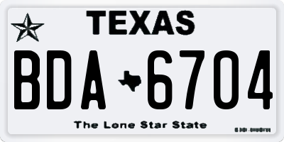 TX license plate BDA6704