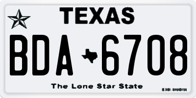 TX license plate BDA6708