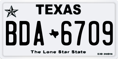 TX license plate BDA6709