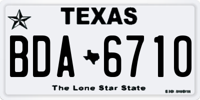 TX license plate BDA6710