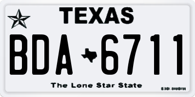 TX license plate BDA6711