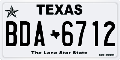 TX license plate BDA6712