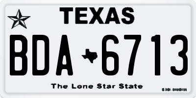 TX license plate BDA6713