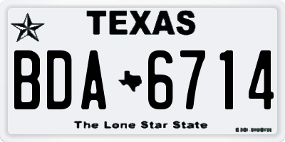 TX license plate BDA6714